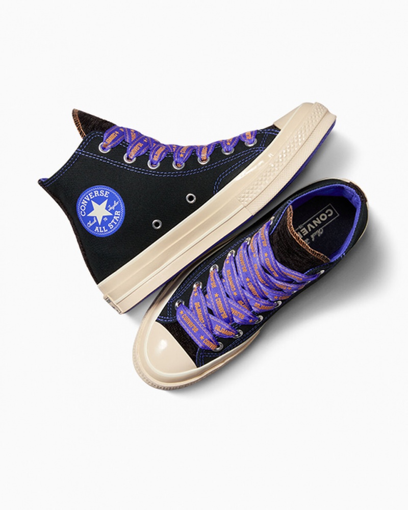 Converse Chuck 70 Ribbon Laces Zwart Blauw | 5743-LQRGN