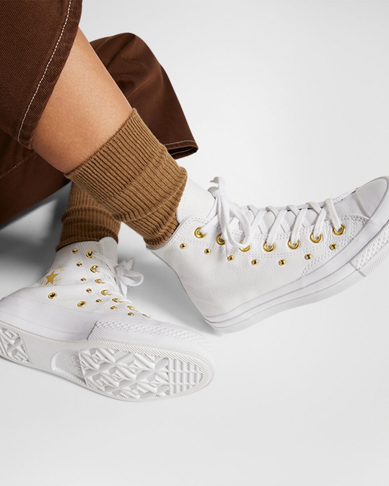 Converse Chuck 70 Star Studded Wit Wit Goud | 7356-FAONK