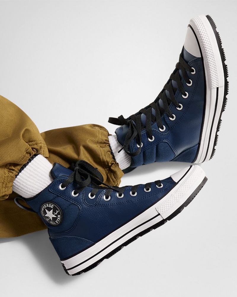 Converse Chuck Taylor All Star Berkshire Boot Obsidian Zwart Wit | 3518-UHLAR