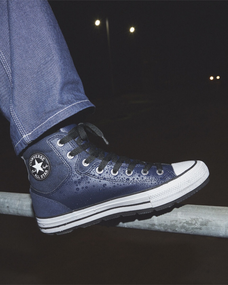 Converse Chuck Taylor All Star Berkshire Boot Obsidian Zwart Wit | 3518-UHLAR