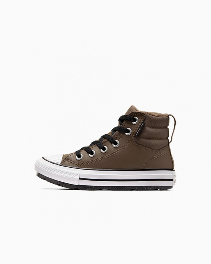 Converse Chuck Taylor All Star Berkshire Boot Leren Zwart Wit | 2415-XFKUM