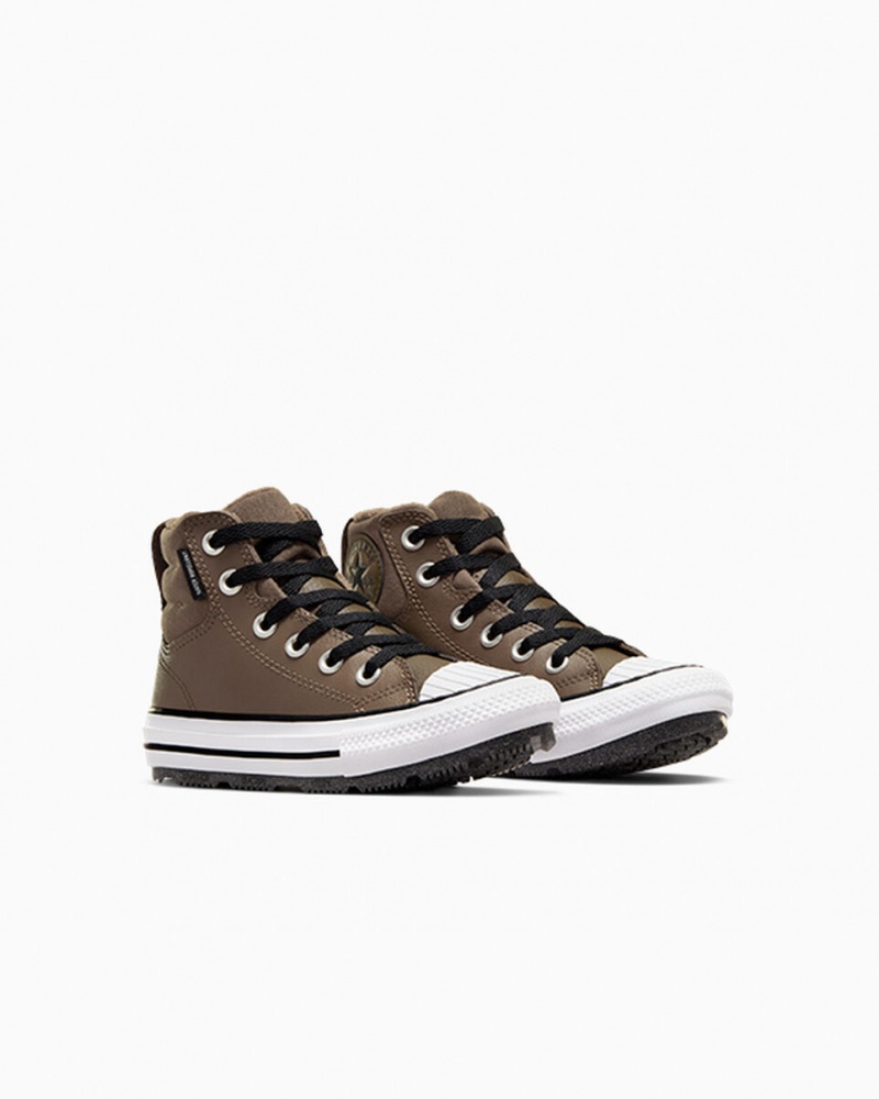 Converse Chuck Taylor All Star Berkshire Boot Leren Zwart Wit | 2415-XFKUM