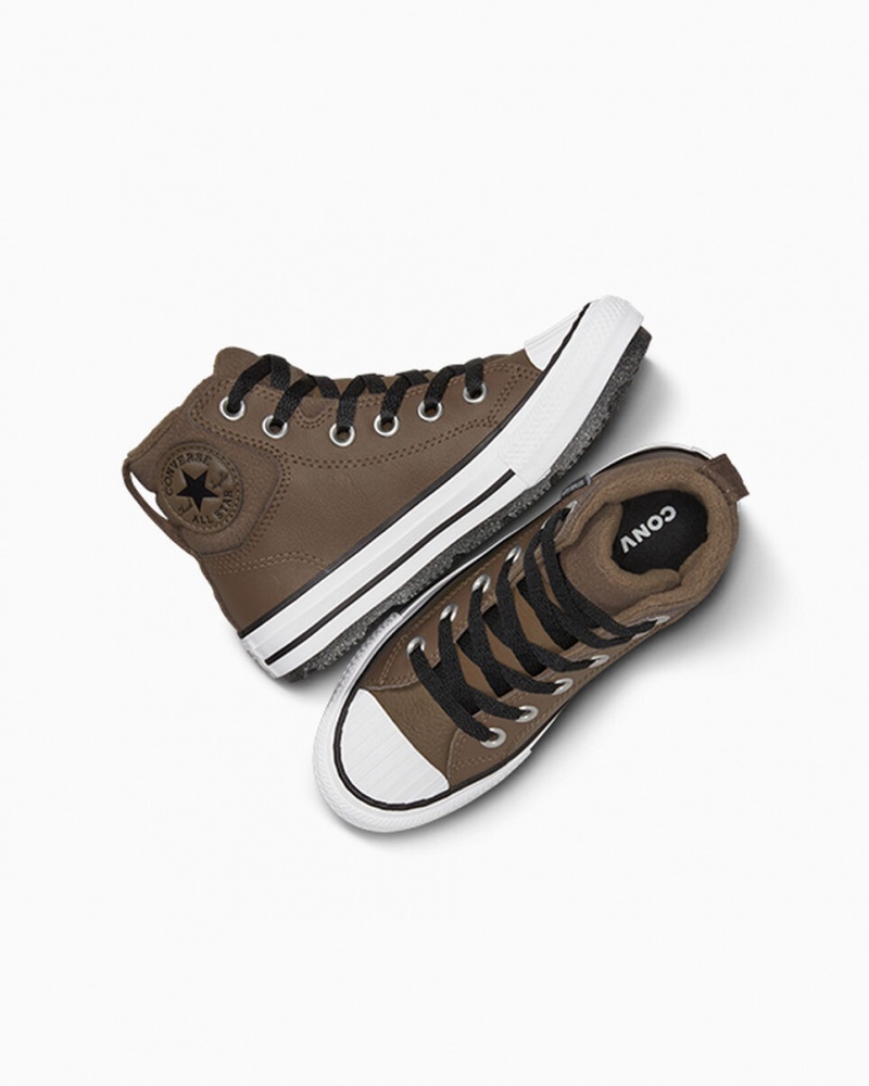 Converse Chuck Taylor All Star Berkshire Boot Leren Zwart Wit | 2415-XFKUM