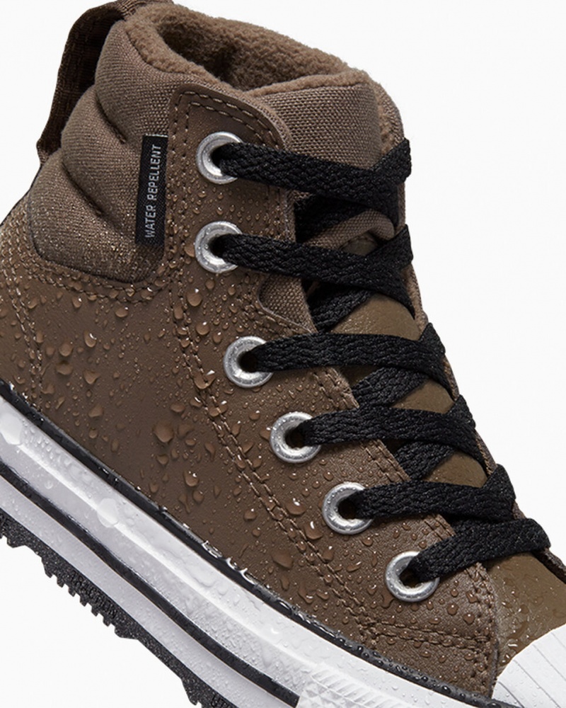 Converse Chuck Taylor All Star Berkshire Boot Leren Zwart Wit | 2415-XFKUM