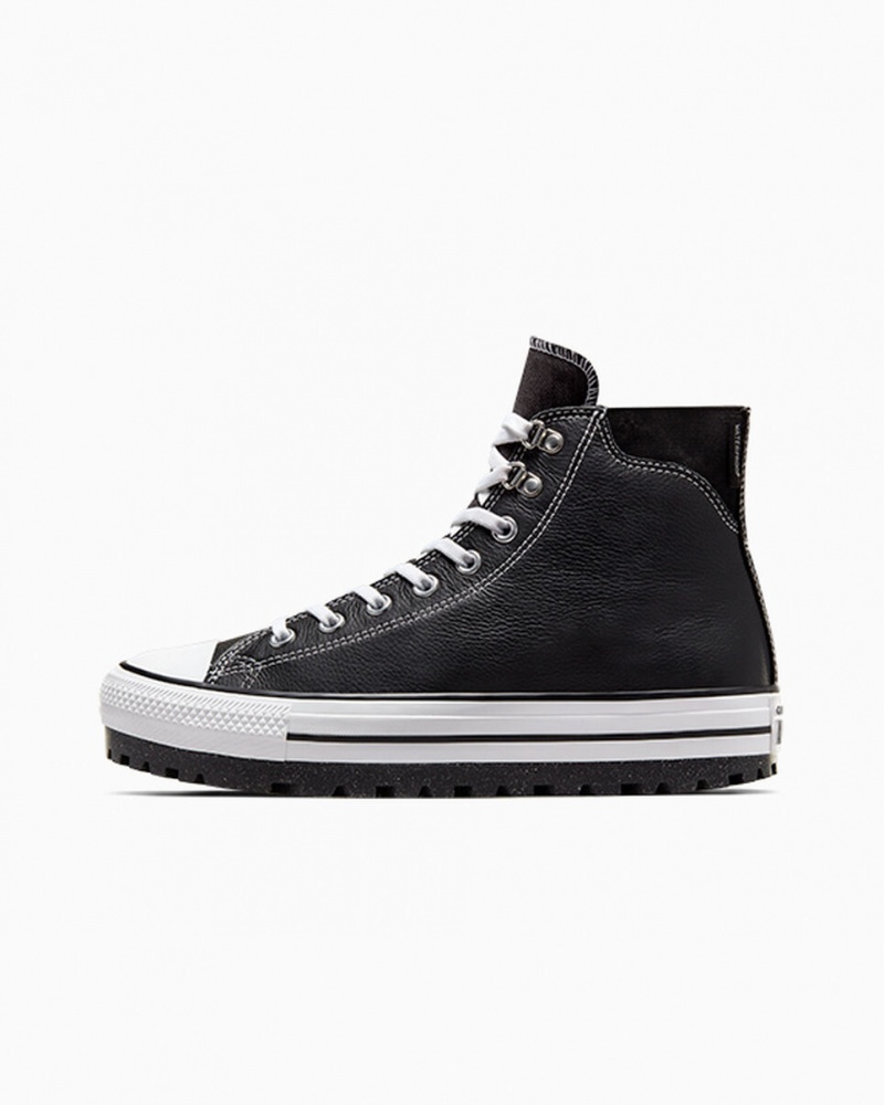 Converse Chuck Taylor All Star City Trek Waterdichte Boot Zwart Wit Zilver | 3841-XKQUB