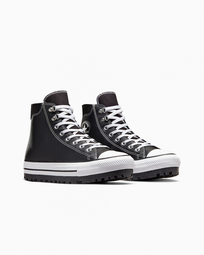 Converse Chuck Taylor All Star City Trek Waterdichte Boot Zwart Wit Zilver | 3841-XKQUB