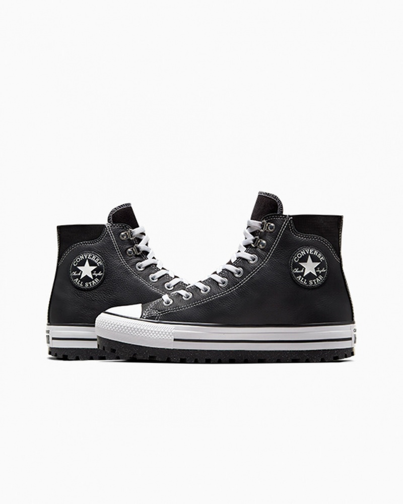 Converse Chuck Taylor All Star City Trek Waterdichte Boot Zwart Wit Zilver | 3841-XKQUB