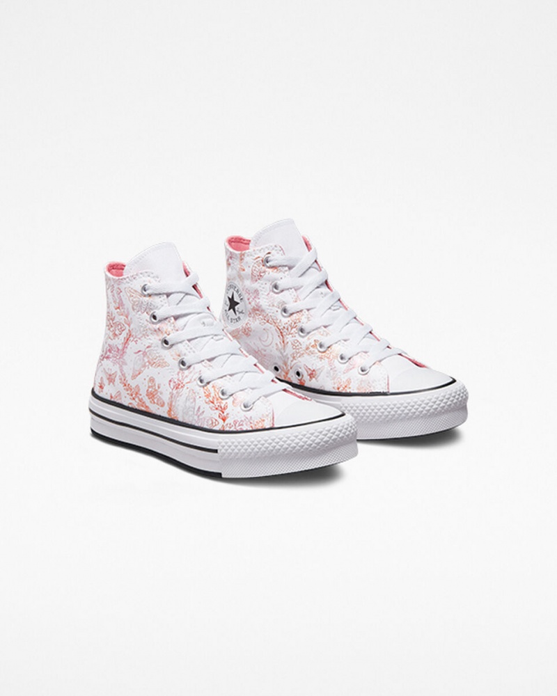 Converse Chuck Taylor All Star EVA Lift Platform Butterfly Shine Wit Roze Zwart | 6329-VEBXJ