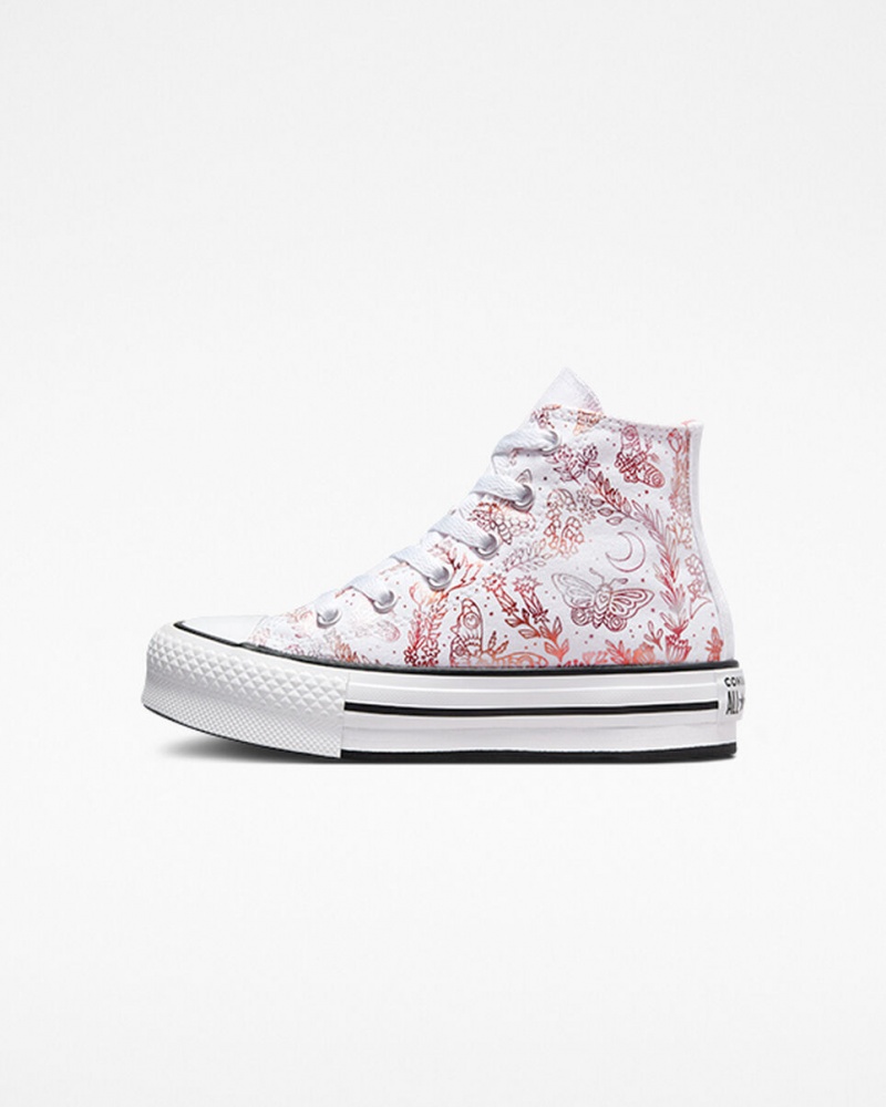 Converse Chuck Taylor All Star EVA Lift Platform Butterfly Shine Wit Roze Zwart | 3527-ZEYMC