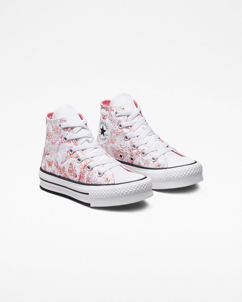 Converse Chuck Taylor All Star EVA Lift Platform Butterfly Shine Wit Roze Zwart | 3527-ZEYMC