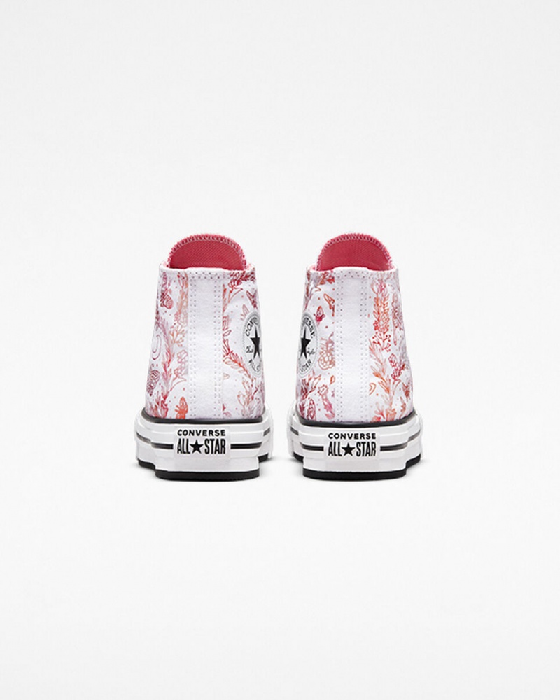 Converse Chuck Taylor All Star EVA Lift Platform Butterfly Shine Wit Roze Zwart | 3527-ZEYMC