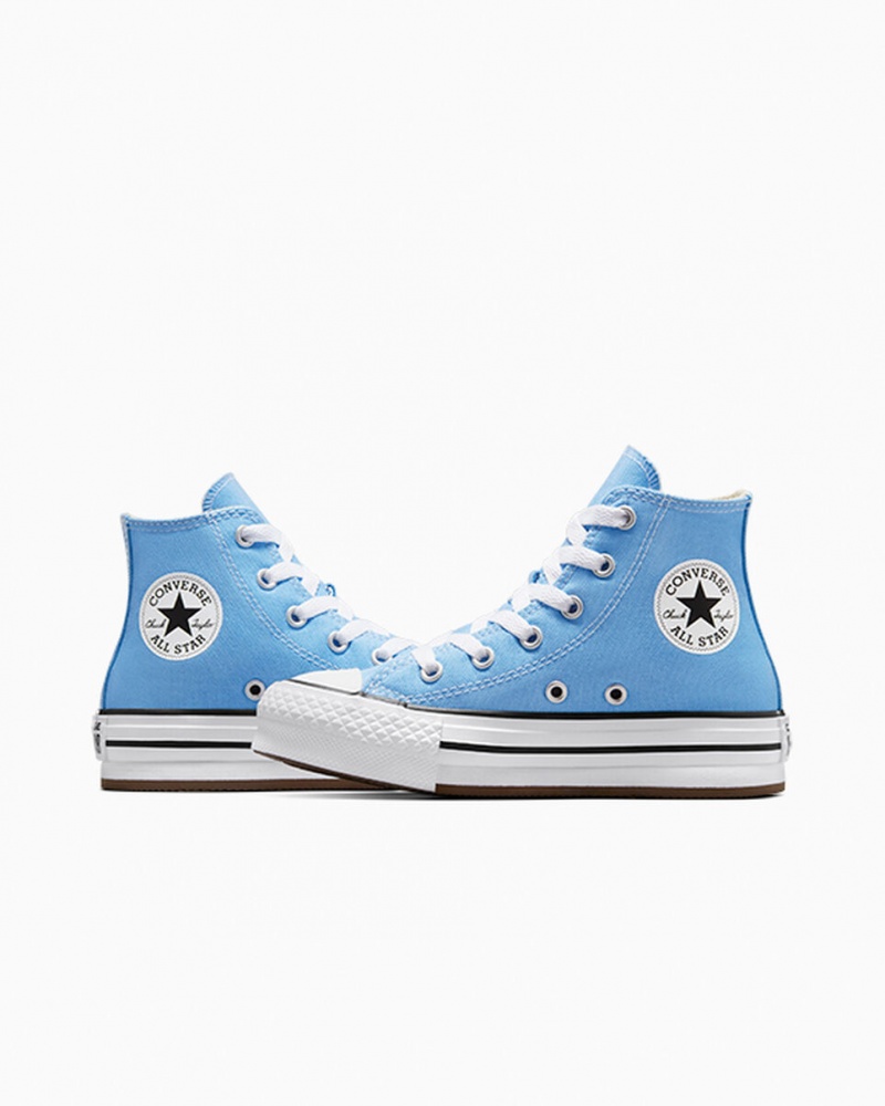 Converse Chuck Taylor All Star EVA Lift Platform Seasonal Color Blauw Wit Zwart | 6813-IJEWR