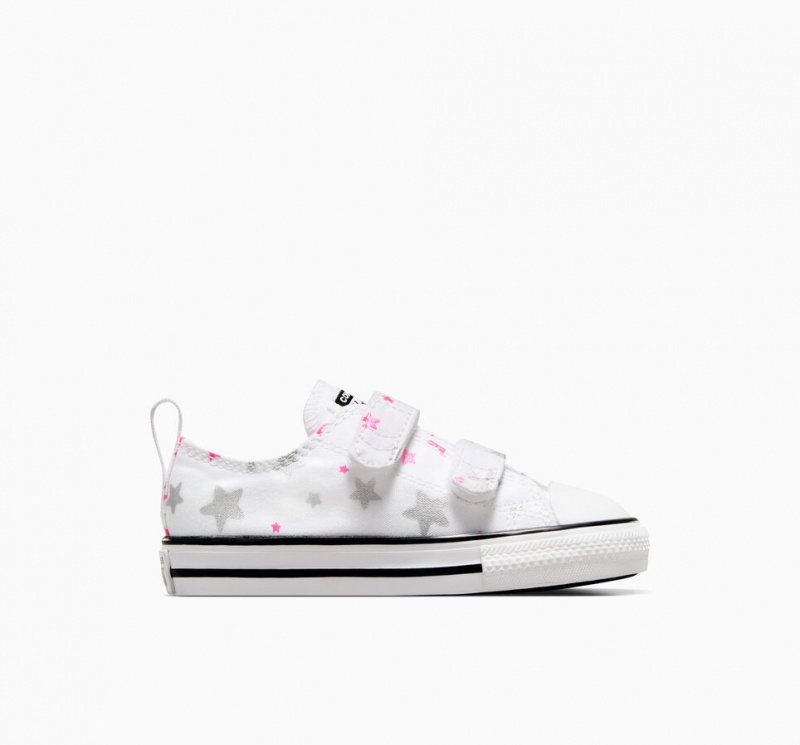 Converse Chuck Taylor All Star Easy On Sparkle Wit Roze Wit | 4136-BSCHI