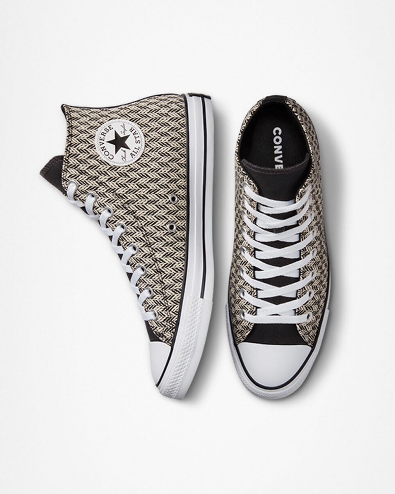 Converse Chuck Taylor All Star Herringbone Zwart Wit | 6134-LWAMN