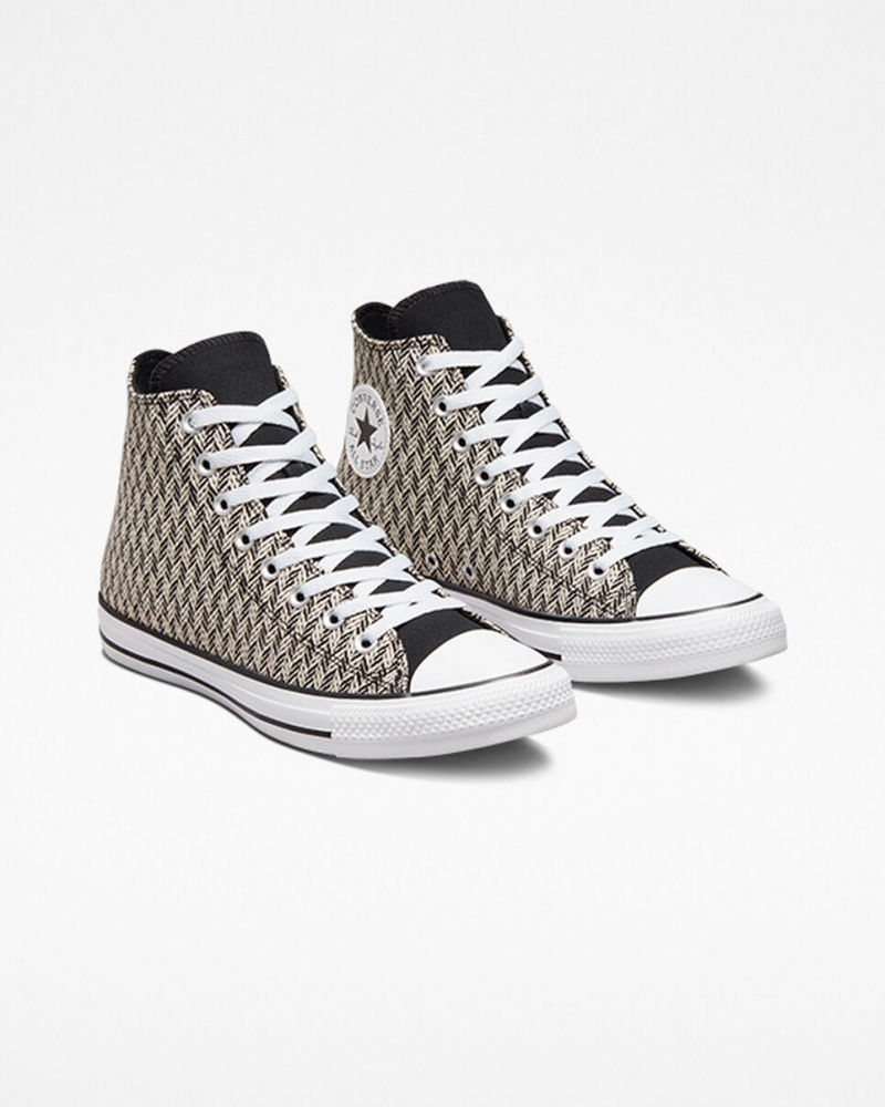 Converse Chuck Taylor All Star Herringbone Zwart Wit | 6134-LWAMN