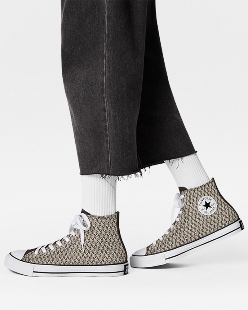 Converse Chuck Taylor All Star Herringbone Zwart Wit | 6134-LWAMN