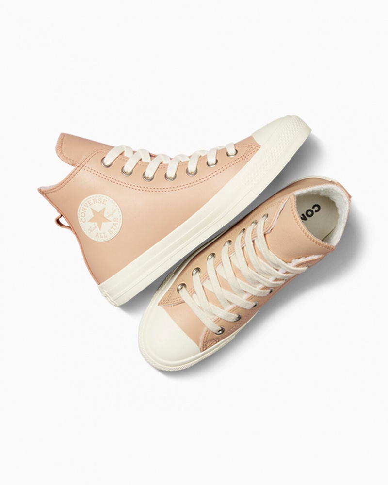 Converse Chuck Taylor All Star Leren Faux Fur Lining Epic Dune / Egret / Egret | 7803-DNGRH