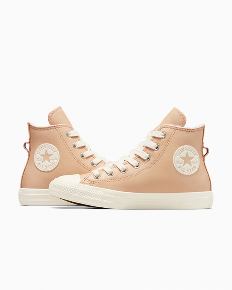 Converse Chuck Taylor All Star Leren Faux Fur Lining Epic Dune / Egret / Egret | 7803-DNGRH