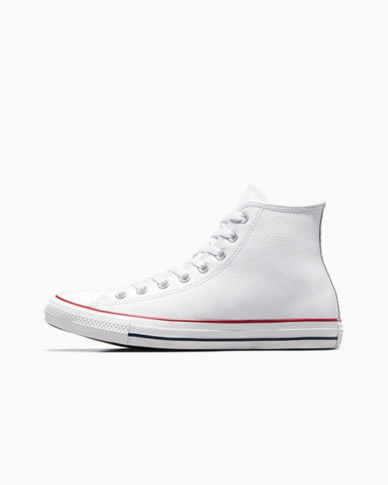 Converse Chuck Taylor All Star Leren Wit | 9765-NMLBJ