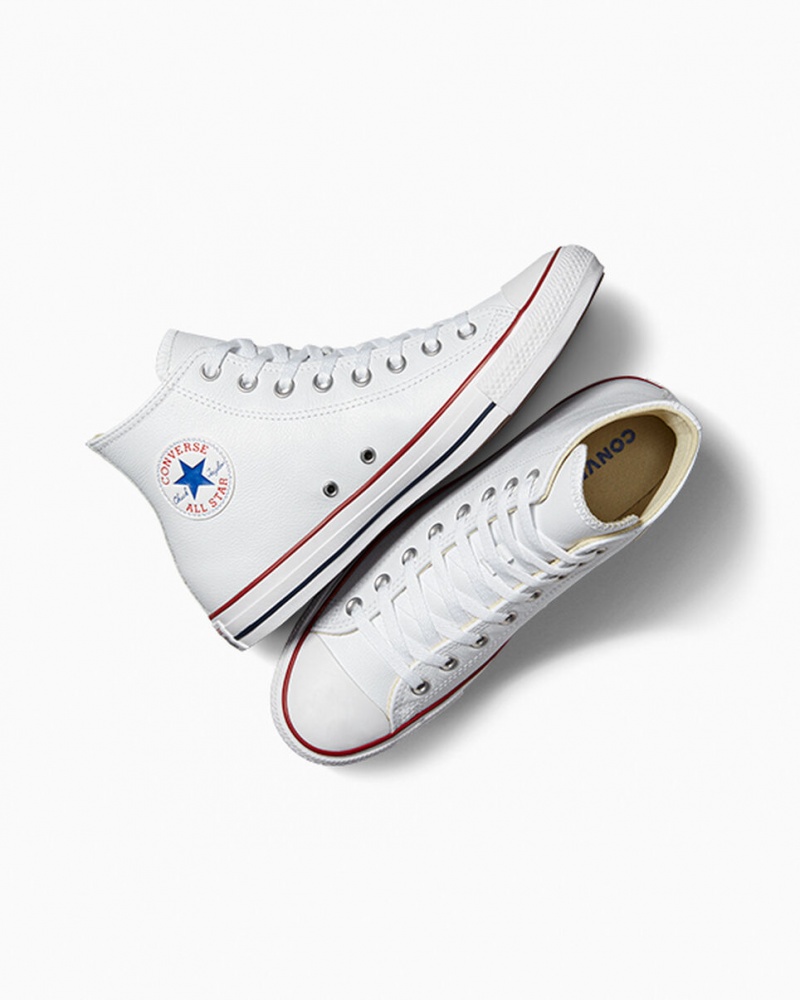 Converse Chuck Taylor All Star Leren Wit | 9765-NMLBJ