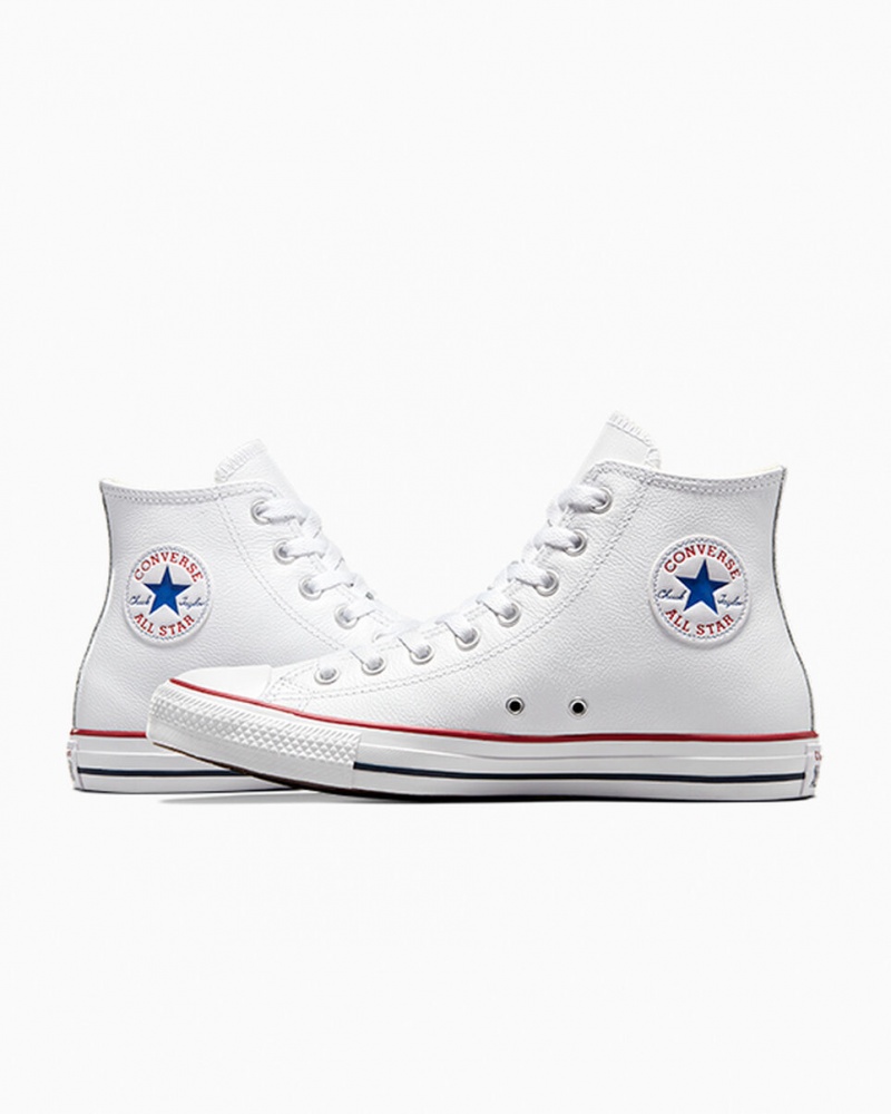 Converse Chuck Taylor All Star Leren Wit | 9765-NMLBJ