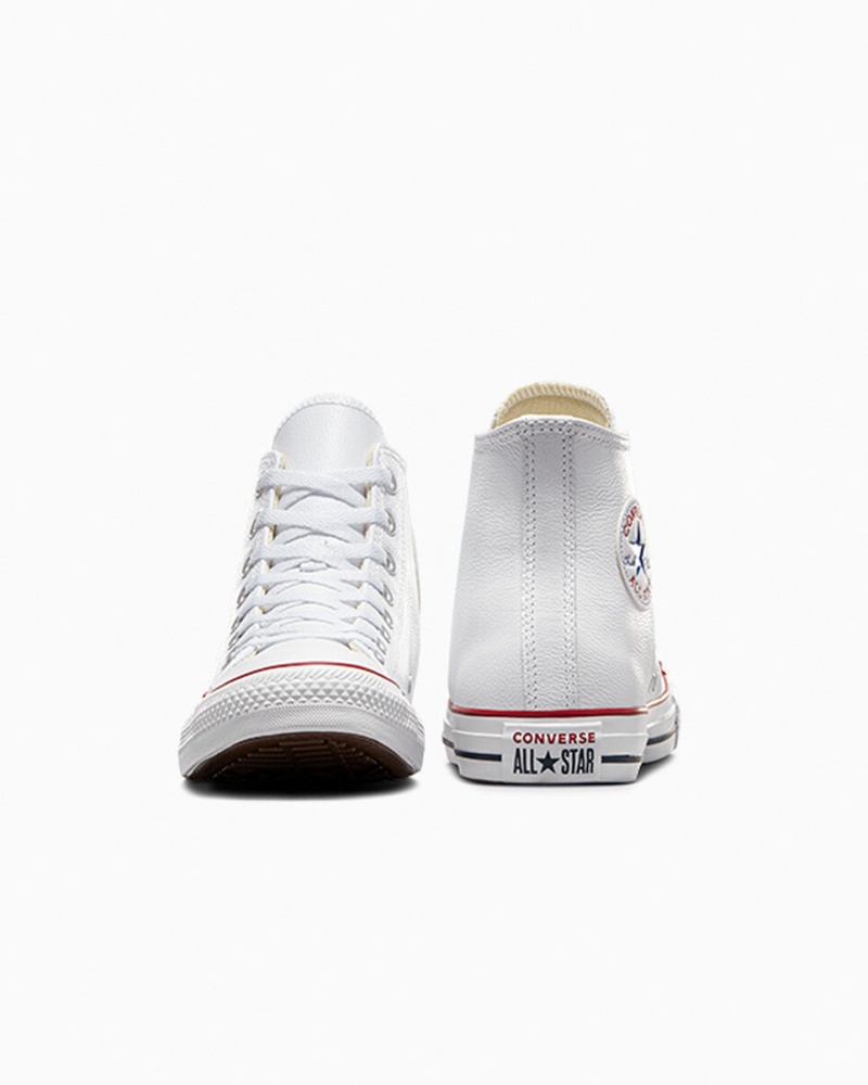 Converse Chuck Taylor All Star Leren Wit | 9765-NMLBJ