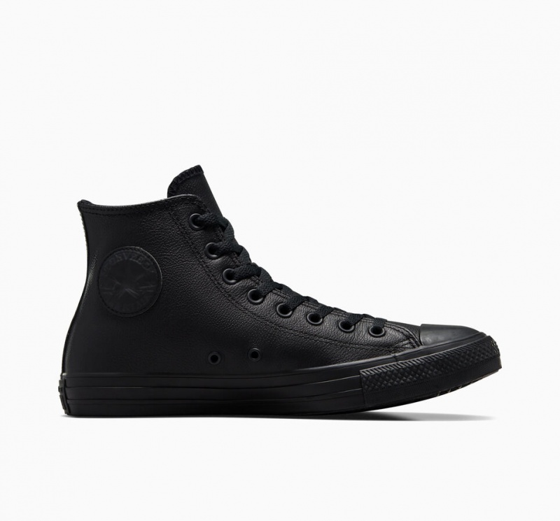 Converse Chuck Taylor All Star Leren Zwart | 3574-UMQIZ