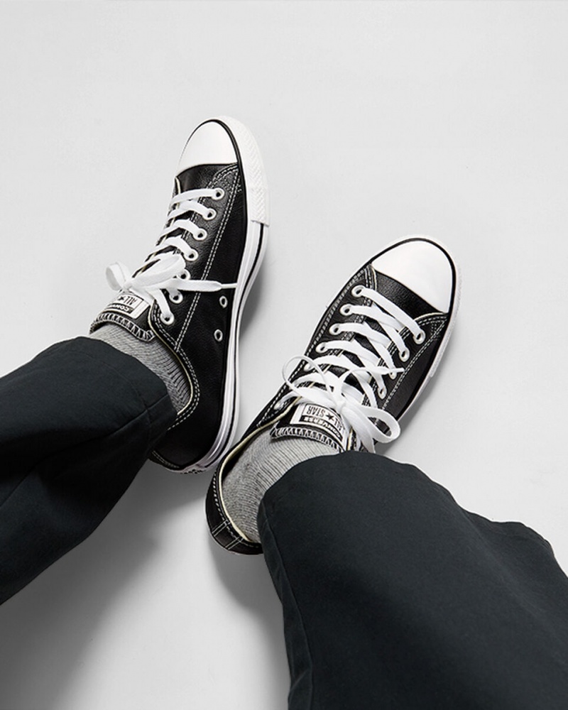 Converse Chuck Taylor All Star Leren Zwart | 3647-VPWCE