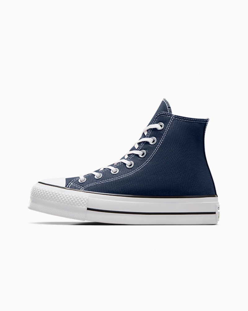 Converse Chuck Taylor All Star Lift Platform Donkerblauw Wit Zwart | 9825-NKPFM