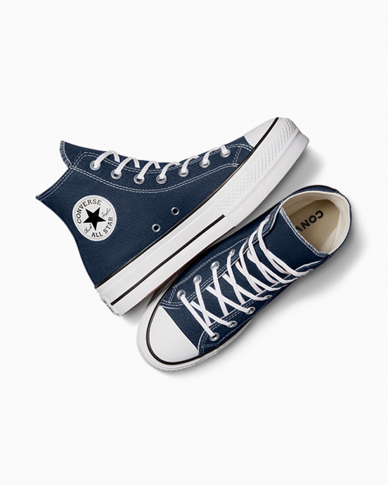 Converse Chuck Taylor All Star Lift Platform Donkerblauw Wit Zwart | 9825-NKPFM