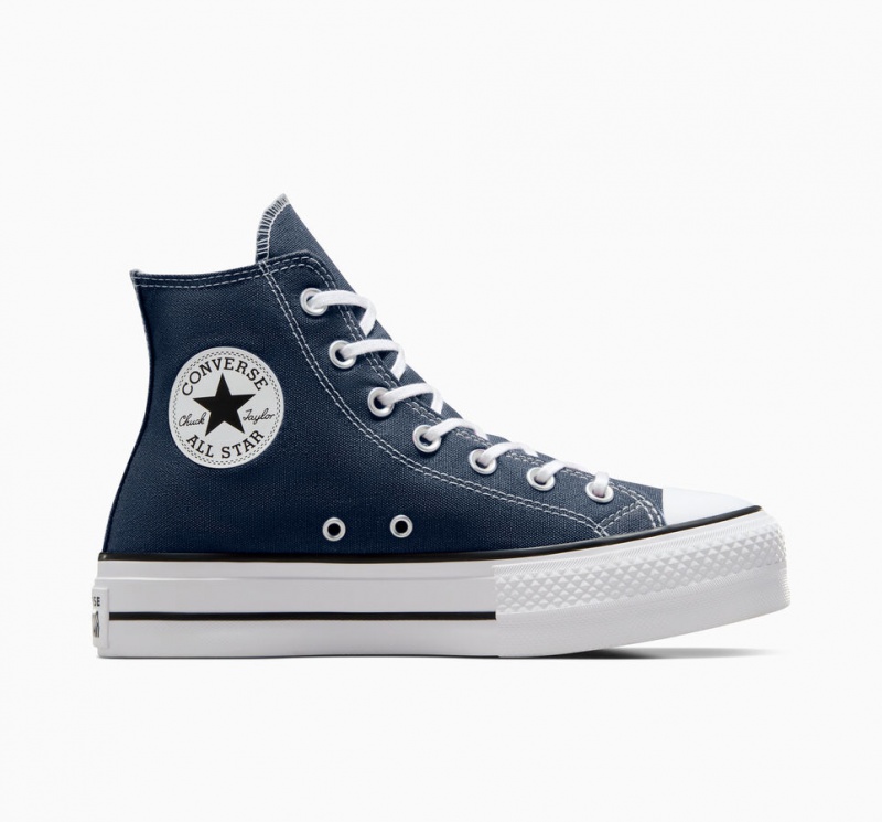 Converse Chuck Taylor All Star Lift Platform Donkerblauw Wit Zwart | 9825-NKPFM