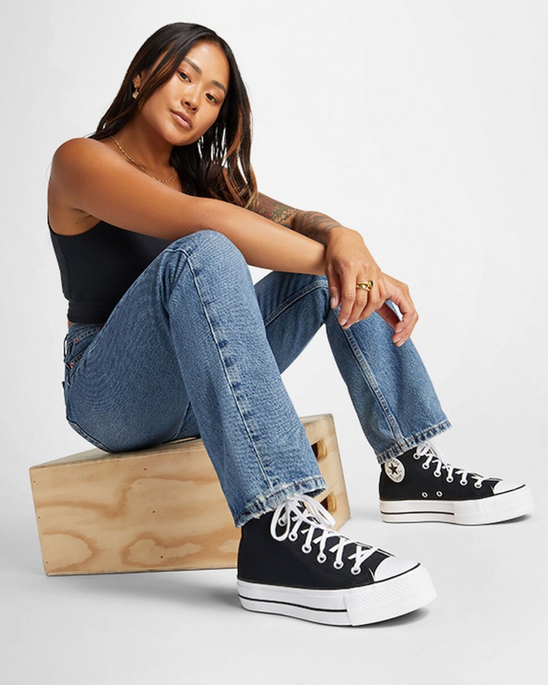 Converse Chuck Taylor All Star Lift Platform Zwart Wit Wit | 8026-OPMND