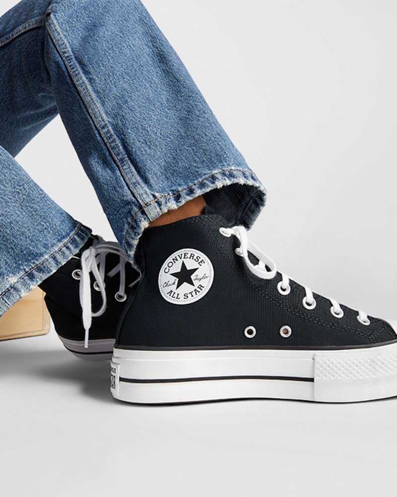 Converse Chuck Taylor All Star Lift Platform Zwart Wit Wit | 8026-OPMND