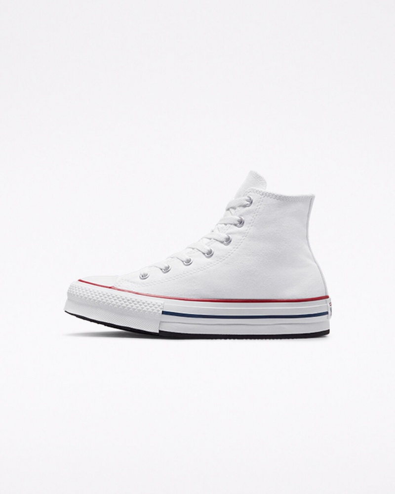 Converse Chuck Taylor All Star Lift Platform Wit Donkerblauw | 9863-HXDMS