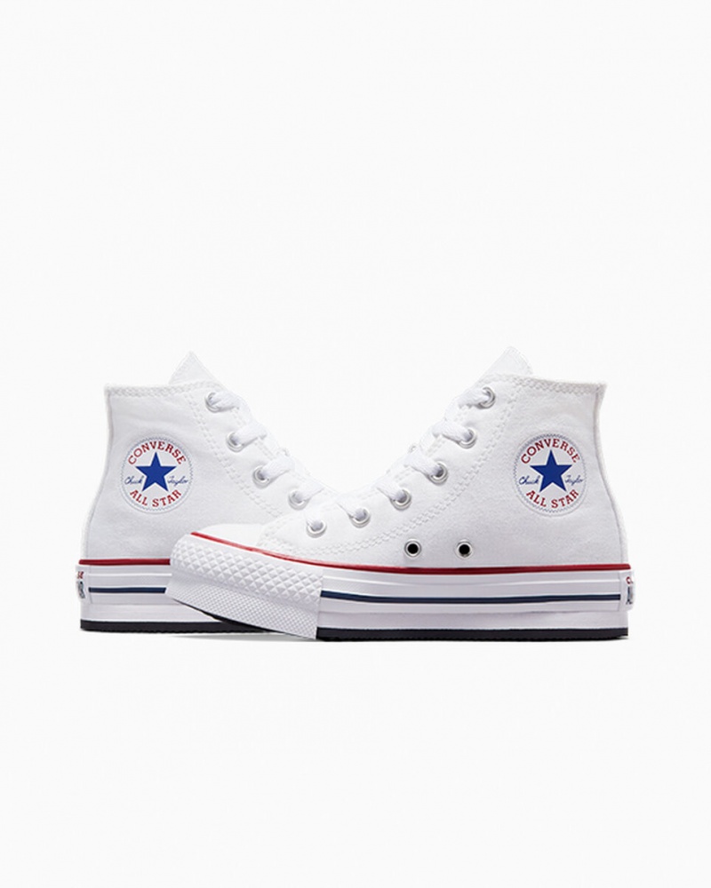 Converse Chuck Taylor All Star Lift Platform Wit Donkerblauw | 4675-UIAND