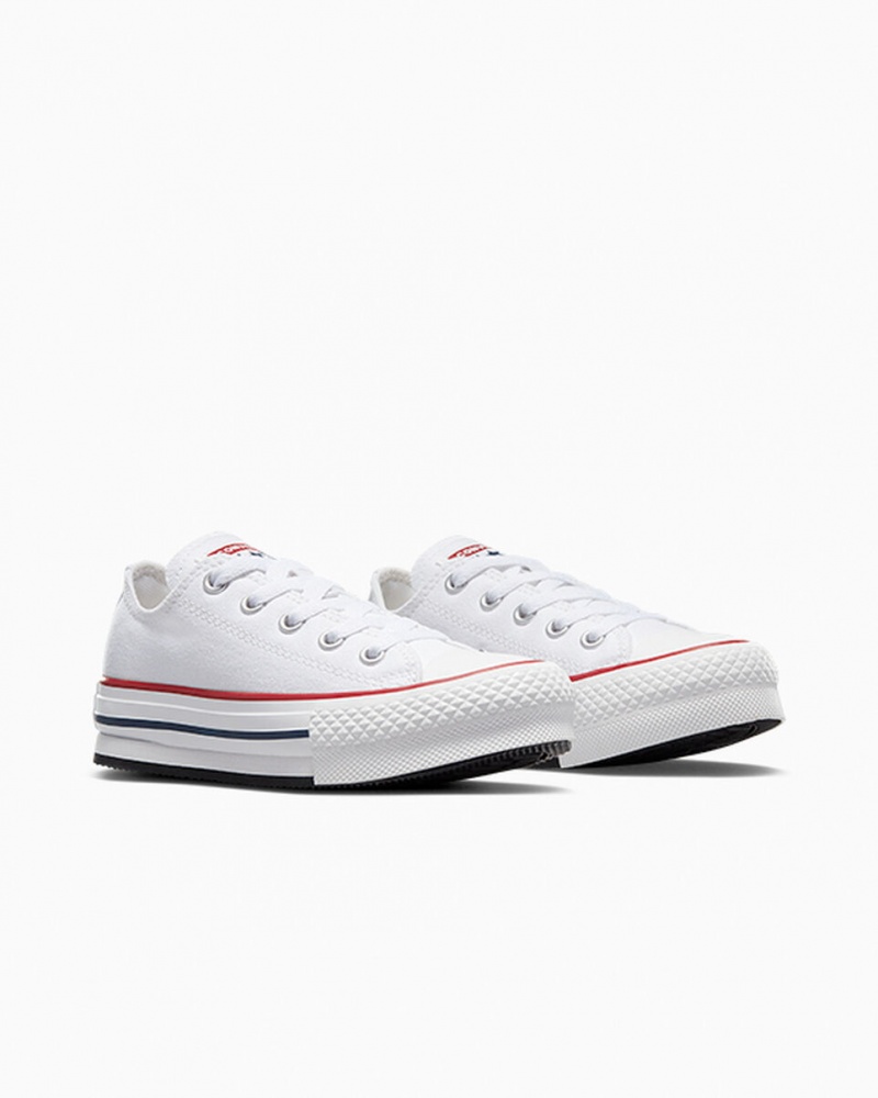 Converse Chuck Taylor All Star Lift Platform Wit Donkerblauw | 0498-ICAFK