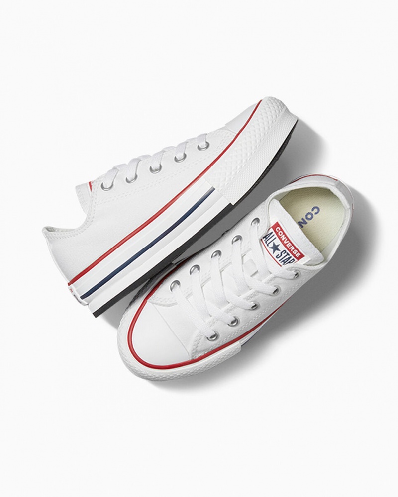 Converse Chuck Taylor All Star Lift Platform Wit Donkerblauw | 0498-ICAFK