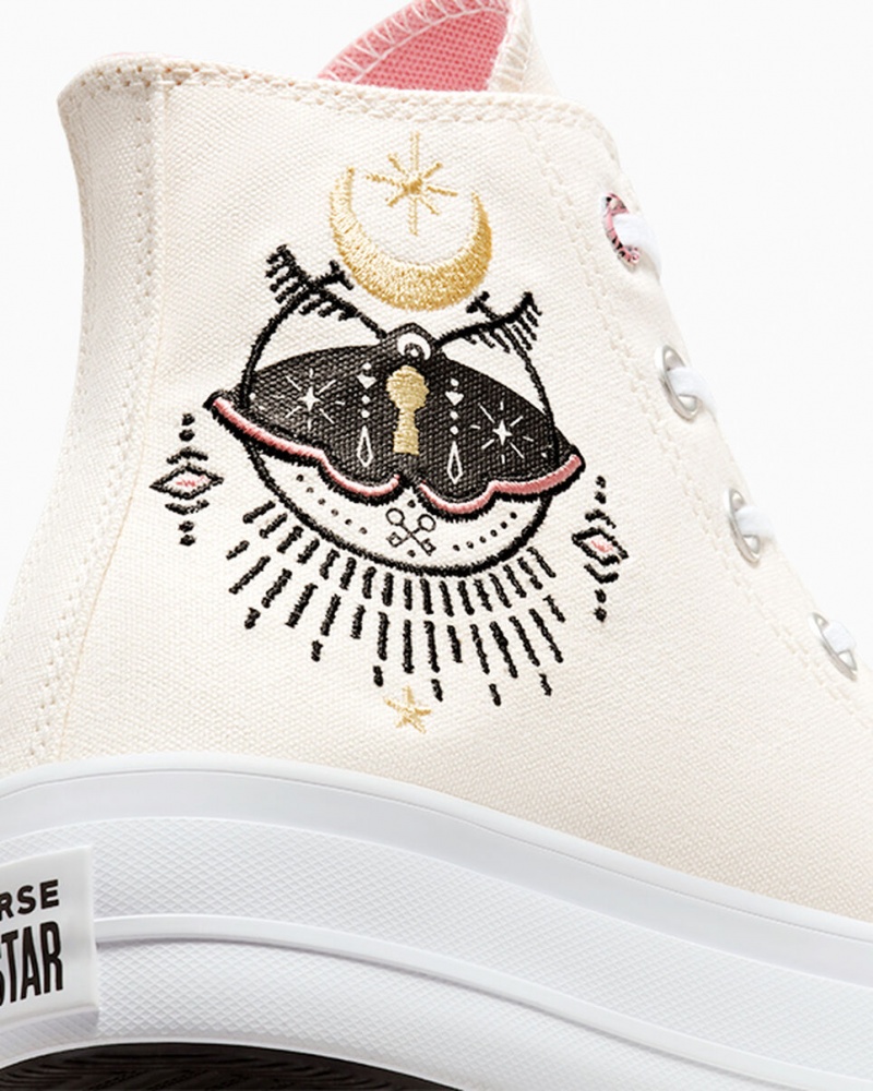 Converse Chuck Taylor All Star Lift Platform Alchemy Embroidery Zwart Roze | 1950-OPQLZ