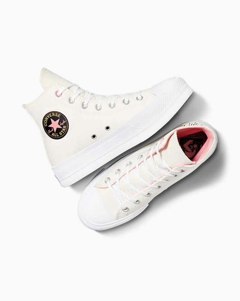 Converse Chuck Taylor All Star Lift Platform Alchemy Embroidery Zwart Roze | 1950-OPQLZ