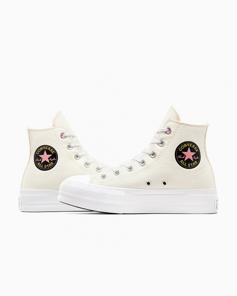 Converse Chuck Taylor All Star Lift Platform Alchemy Embroidery Zwart Roze | 1950-OPQLZ