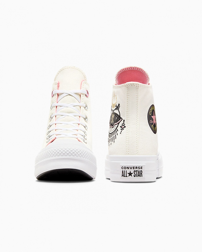 Converse Chuck Taylor All Star Lift Platform Alchemy Embroidery Zwart Roze | 1950-OPQLZ