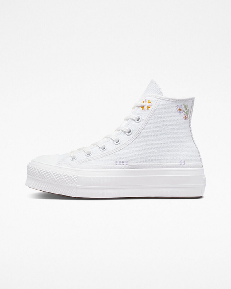 Converse Chuck Taylor All Star Lift Platform Autumn Embroidery Wit | 2493-UAMEB