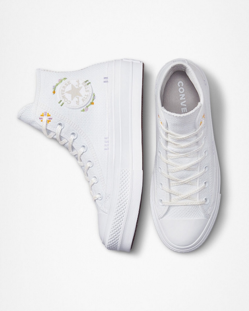 Converse Chuck Taylor All Star Lift Platform Autumn Embroidery Wit | 2493-UAMEB