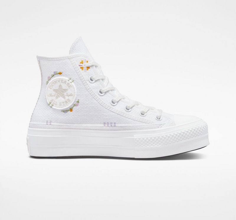 Converse Chuck Taylor All Star Lift Platform Autumn Embroidery Wit | 2493-UAMEB