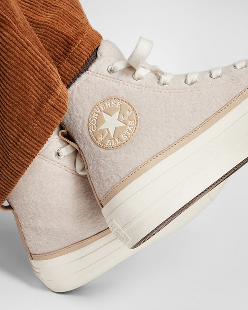 Converse Chuck Taylor All Star Lift Platform Faux Mohair Egret / Epic Dune / Egret | 3296-TREBA