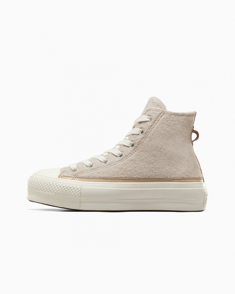 Converse Chuck Taylor All Star Lift Platform Faux Mohair Egret / Epic Dune / Egret | 3296-TREBA