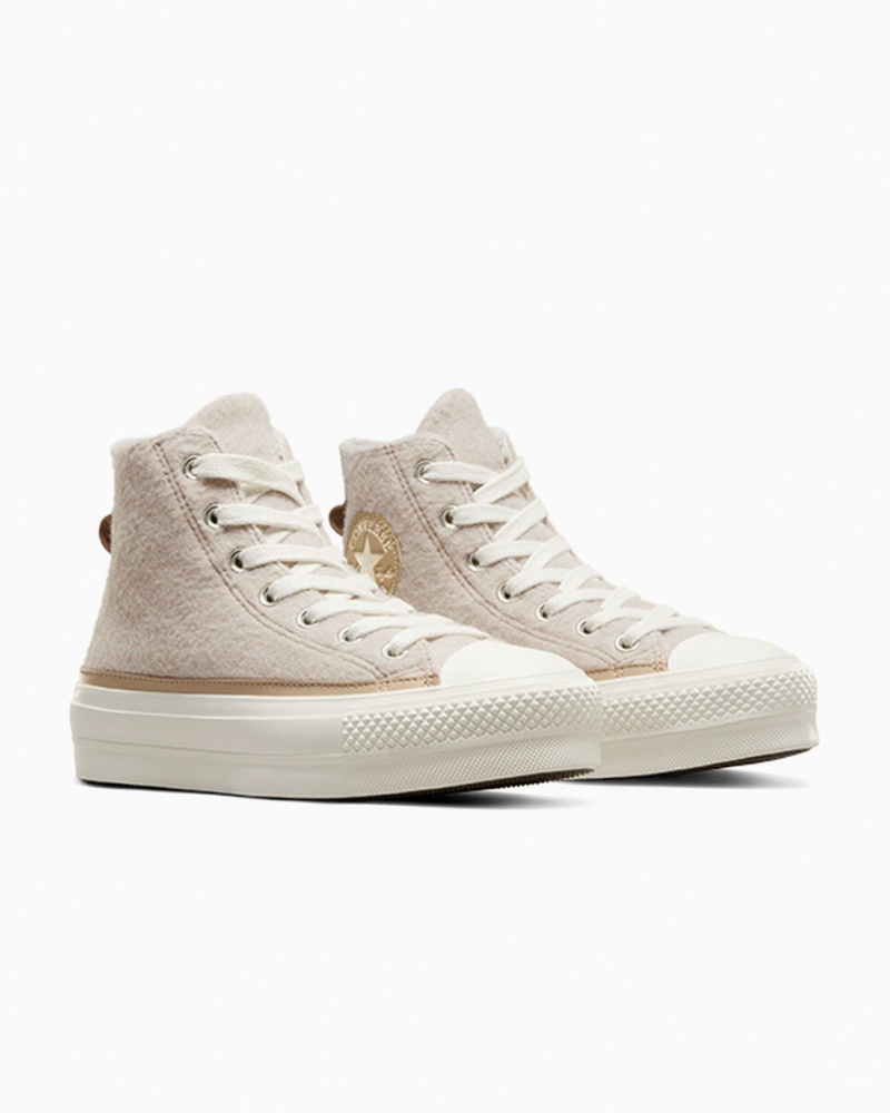 Converse Chuck Taylor All Star Lift Platform Faux Mohair Egret / Epic Dune / Egret | 3296-TREBA