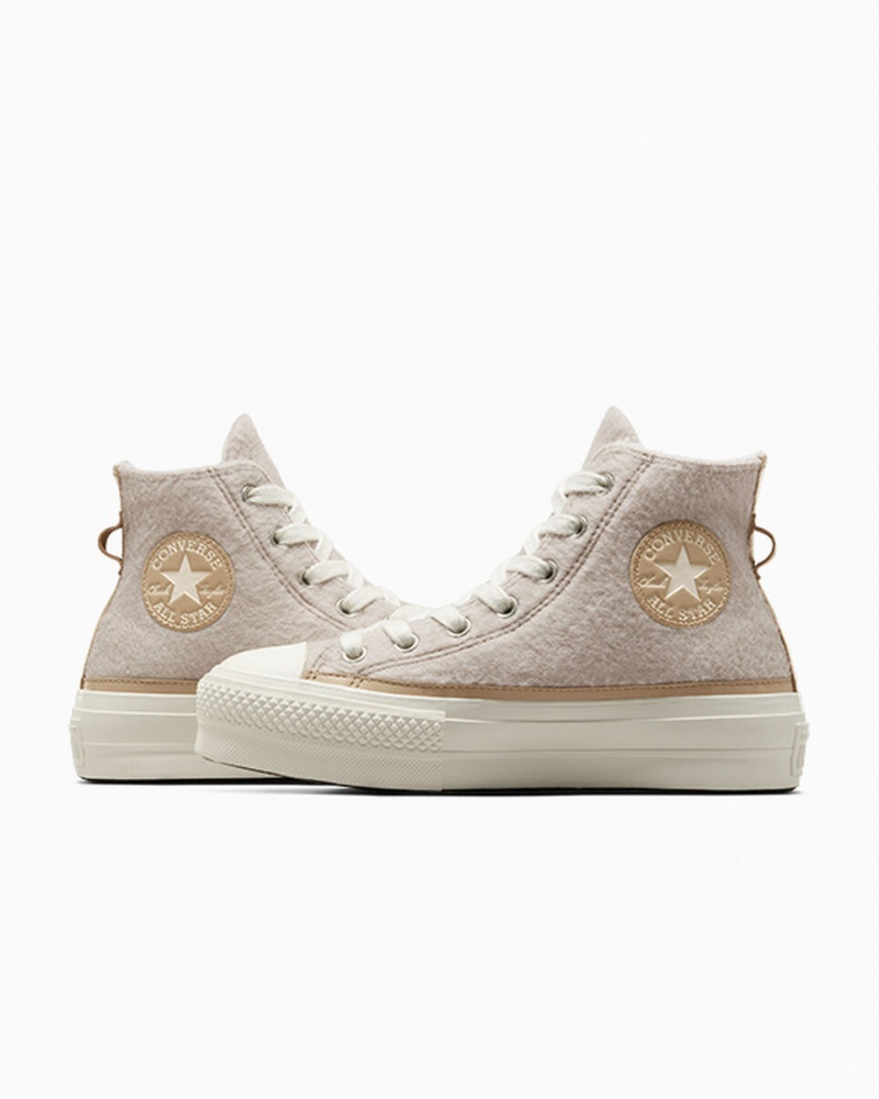 Converse Chuck Taylor All Star Lift Platform Faux Mohair Egret / Epic Dune / Egret | 3296-TREBA