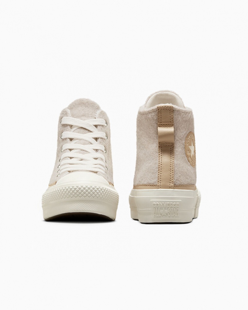 Converse Chuck Taylor All Star Lift Platform Faux Mohair Egret / Epic Dune / Egret | 3296-TREBA