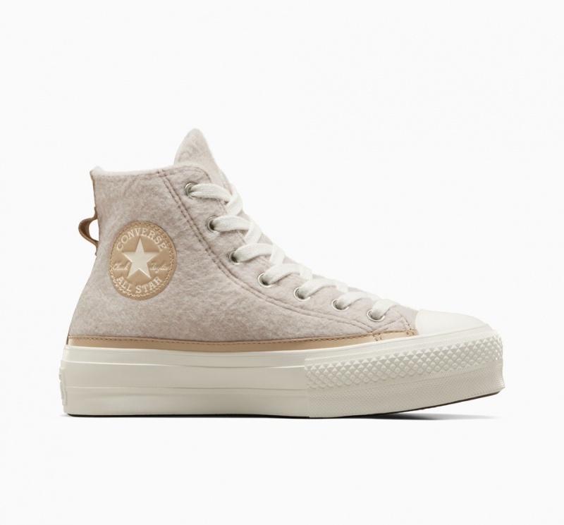 Converse Chuck Taylor All Star Lift Platform Faux Mohair Egret / Epic Dune / Egret | 3296-TREBA